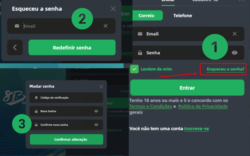 Como redefinir a senha de login do 813bet