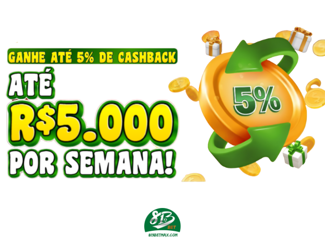 Cashback Semanal 813bet – Ganhe até 5% de Reembolso